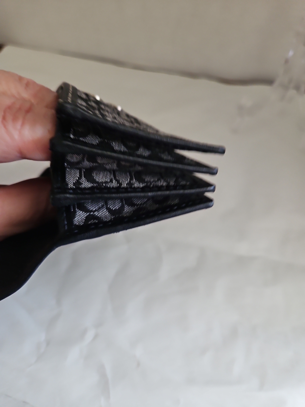Coach Black Signature Card Case - Picture 5 of 6